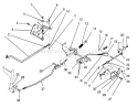 Brake and Hydro Linkage Diagram and Parts List for 72081 3900001-3999999 - 1993 Toro Lawn Tractor