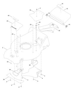 Housing Assembly Diagram and Parts List for 21693 414500000 - 999999999 Toro Lawn Mower