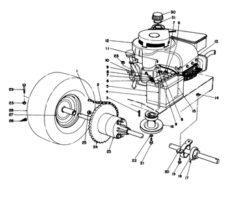 Engine And Axle Assembly Diagram and Parts List for 56125 5000001 - 5999999 Toro Lawn Tractor