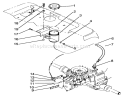Hydraulic Reservoir Assembly Diagram and Parts List for 72101 3900001-3999999 - 1993 Toro Lawn Tractor