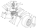 Rear Wheel And Transmission Assembly Diagram and Parts List for 72101 3900001-3999999 - 1993 Toro Lawn Tractor
