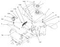 Fuel Tank And Hydro Reservoir Diagram and Parts List for 72102 6900001-6999999 - 1996 Toro Lawn Tractor