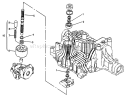 Pump Shaft Diagram and Parts List for 72102 6900001-6999999 - 1996 Toro Lawn Tractor