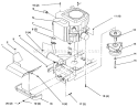 Twin Cylinder Engine, Muffler, And P.t.o. Diagram and Parts List for 72102 6900001-6999999 - 1996 Toro Lawn Tractor