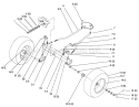 Front Axle Diagram and Parts List for 72103 5900601-5999999 - 1995 Toro Lawn Tractor