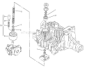 Pump Shaft Diagram and Parts List for 72085 8900400-8999999 - 1998 Toro Lawn Tractor