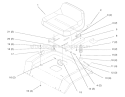 Seat Diagram and Parts List for 72085 8900400-8999999 - 1998 Toro Lawn Tractor