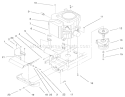 Twin Cyl. Engine, Muffler, & Pto Assembly Diagram and Parts List for 72086 9900001-9999999 - 1999 Toro Lawn Tractor