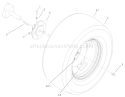Rear Wheel Assembly Diagram and Parts List for 72107 230000001-230999999 - 2003 Toro Lawn Tractor