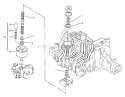 Pump Shaft Diagram and Parts List for 72110 8900001-8900599 - 1998 Toro Lawn Tractor