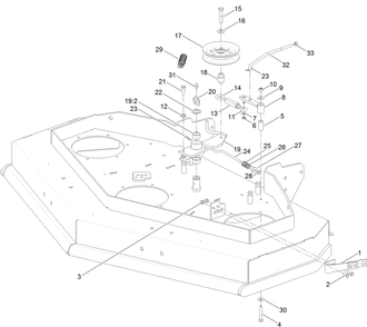 48 Inch Deck Spindle And Pulley Assembly Diagram and Parts List for 2712 400000000 - 409999999 Toro Lawn Tractor Accessories