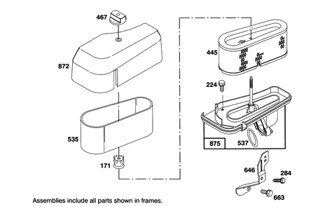 Engine Briggs & Stratton Model 28m707-0122-01 Diagram and Parts List for 71205 59000001 - 59999999 Toro Lawn Tractor