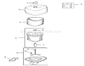 Air Intake/Filtration Assembly Diagram and Parts List for 72200 230000001-230999999 - 2003 Toro Lawn Tractor