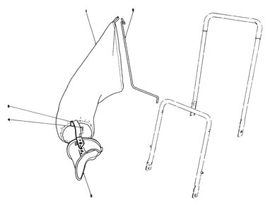 Grass Bagging Kit No. 38-0050 (Optional) Diagram and Parts List for 22025 5000001 - 5999999 Toro Lawn Mower
