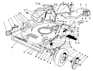 Housing Assembly Diagram and Parts List for 22151 3900856 - 3999999 Toro Lawn Mower
