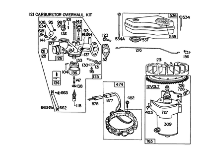 Briggs & Stratton Model 191707-5641-01 (Model 57300) Diagram and Parts List for 57360 0000001 - 0999999 Toro Lawn Tractor