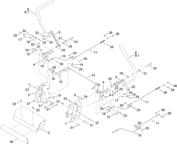 Motion Control Assembly Diagram and Parts List for 74687 410150000 - 412456713 Toro Lawn Tractor