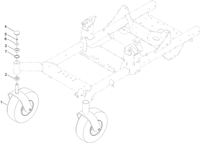 Front Caster Wheel Assembly Diagram and Parts List for 76601 410400000 - 412173588 Toro Lawn Tractor