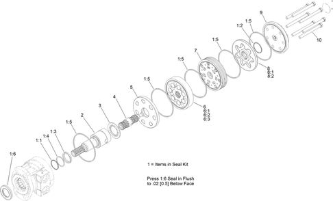 Hydraulic Motor Assembly No. Auh673156 Diagram and Parts List for 25532E  Toro Lawn Tractor Accessories