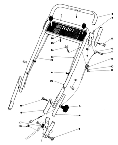 Handle Assembly (Used On Units With Serial No. 0000001 Thru 0003990) Diagram and Parts List for 20785 0000001 - 0999999 Toro Lawn Mower