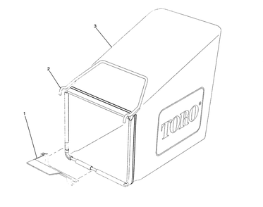 Grass Bag Assembly Diagram and Parts List for 20925B 0000001 - 0999999 Toro Lawn Mower