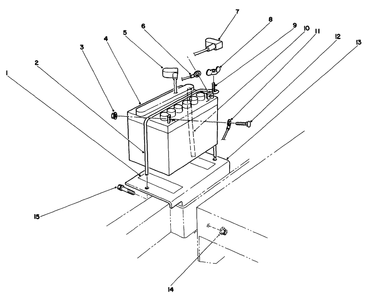 Battery Assembly Diagram and Parts List for 30170 1000001 - 1999999 Toro Lawn Tractor Accessories