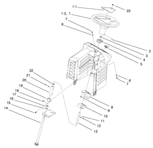Steering Assembly Diagram and Parts List for 71215 8900001 - 8999999 Toro Lawn Tractor