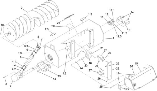 Trench Filler Assembly Diagram and Parts List for 22472 404320000 - 999999999 Toro Lawn Tractor Accessories