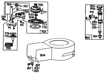 Starter & Shroud Assembly Model 92908-1956-02 Diagram and Parts List for 20725 9000001 - 9999999 Toro Lawn Mower
