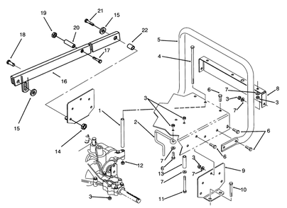 Stand Bar Assembly Diagram and Parts List for 70140 3900001 - 3999999 Toro Lawn Tractor