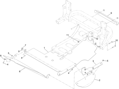 Discharge Tunnel Assembly Diagram and Parts List for 72096 406343181-407109999 Toro Lawn Tractor