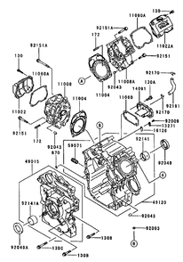 Cylinder And Crankcase Assembly Diagram and Parts List for 74214 (230000001-230006000)(2003) Toro Lawn Mower
