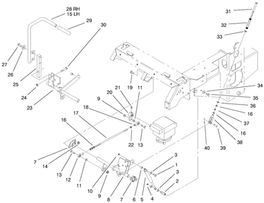 Motion Control System Assembly Diagram and Parts List for 74170 990001 - 999999 Toro Lawn Tractor