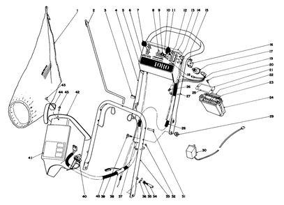 Handle Assembly Model No. 21711 Diagram and Parts List for 21711 5000001 - 5999999 Toro Lawn Mower