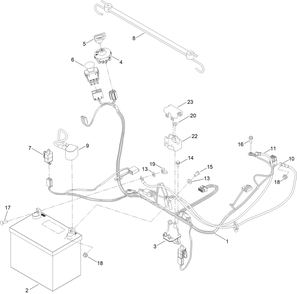 Electrical Assembly Diagram and Parts List for 77401 413000000 - 999999999 Toro Lawn Tractor