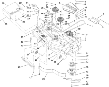 Part Location Diagram of 107-1668 Toro Deck Decal Assembly