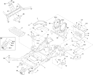 Main Frame Assembly Diagram and Parts List for 74934 401000000-999999999 Toro Lawn Mower