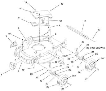 Housing Assembly Diagram and Parts List for 20493 8900001 - 8999999 Toro Lawn Mower