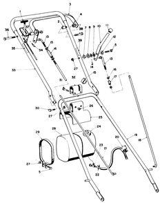Handle Assembly Diagram and Parts List for 23267 3000001 - 3999999 Toro Lawn Mower
