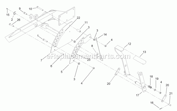 Height Of Cut Assembly Diagram and Parts List for 74177 230000001-230007000 Toro Lawn Mower