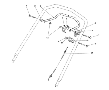 Traction Control Assembly Diagram and Parts List for 26620BF 1000001 - 1999999 Toro Lawn Mower