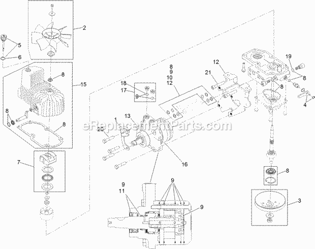 Rh Hydro Assembly No. 116-6414 Diagram and Parts List for 74916 313000001-313999999 Toro Lawn Mower