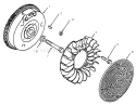 Flywheel Diagram and Parts List for 73362 6900001-6999999 - 1996 Toro Lawn Tractor