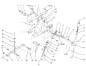 Manual Lift System Diagram and Parts List for 73363 6900001-6999999 - 1996 Toro Lawn Tractor