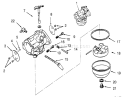 Carburetors Diagram and Parts List for 73380 3900001-3999999 - 1993 Toro Lawn Tractor