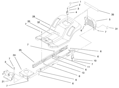 Frame & Body Assembly Diagram and Parts List for 71221 9900001 - 9999999 Toro Lawn Tractor
