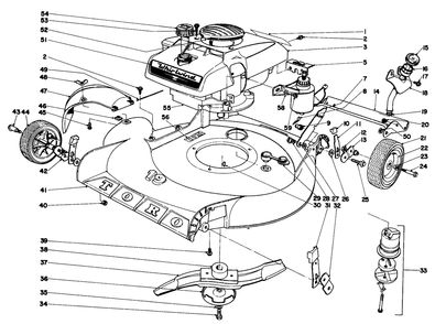 19" Whirlwind H.P. Key-Lectric Diagram and Parts List for 18216 0000001 - 0999999 Toro Lawn Mower