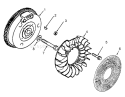 Flywheel Diagram and Parts List for 73400 3900001-3999999 - 1993 Toro Lawn Tractor