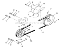 Drive Belt And Pulleys Diagram and Parts List for 73401 3900001-3999999 - 1993 Toro Lawn Tractor