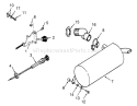 Throttle Choke And Exhaust Diagram and Parts List for 73401 3900001-3999999 - 1993 Toro Lawn Tractor